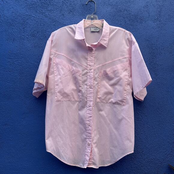 vintage 80s venezia pink button up - Picture 1 of 4
